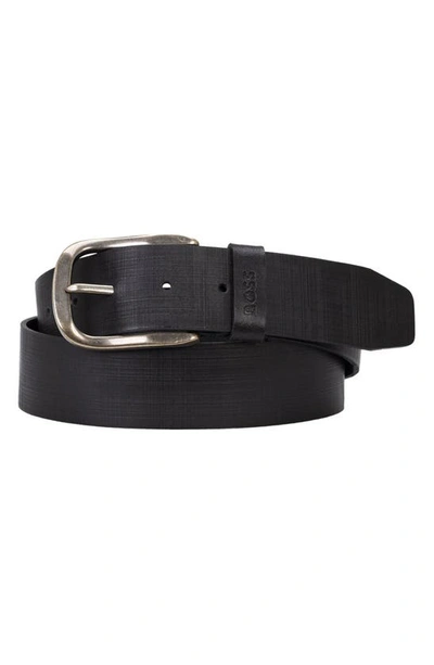 Hugo Boss Jabel Leather Belt In Black