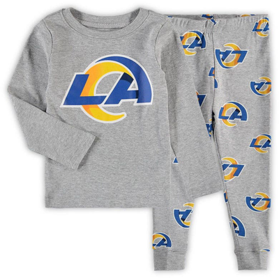 Outerstuff Kids' Preschool Heathered Grey Los Angeles Rams Team Long Sleeve T-shirt & Trousers Sleep Set