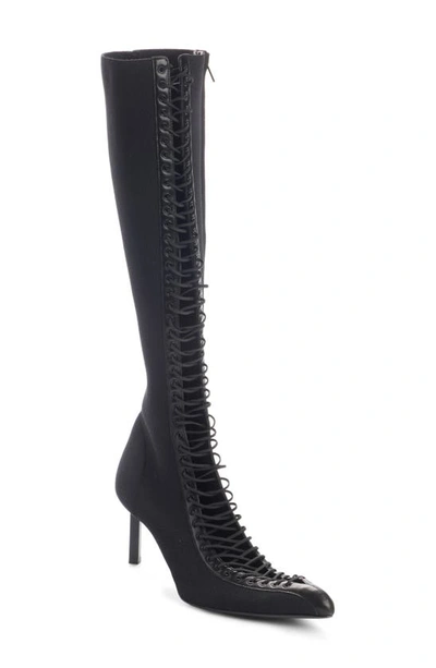 Givenchy Show Lace-up Knee-high Boots In Black