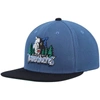 MITCHELL & NESS MITCHELL & NESS BLUE/BLACK MINNESOTA TIMBERWOLVES HARDWOOD CLASSICS TEAM TWO-TONE 2.0 SNAPBACK HAT