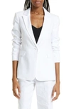 Alice And Olivia Women's Macey Single-breasted Linen-blend Blazer In White