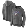 FANATICS FANATICS BRANDED GRAY QUEBEC NORDIQUES HERITAGE BROKEN ICE WASHED RAGLAN PULLOVER HOODIE