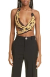 AREA CRYSTAL & SEQUIN BANANA WRAP TOP