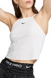Nike Women's  Sportswear Essentials Ribbed Tank Top In White/ Black