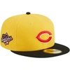 New Era Men's  Yellow, Black Cincinnati Reds Grilled 59fifty Fitted Hat In Yellow
