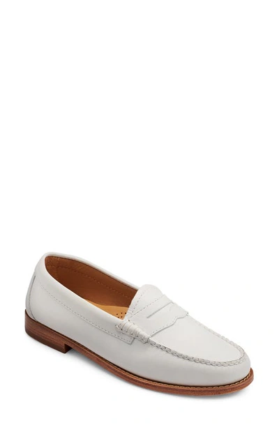 Gh Bass Whitney Weejun Penny Loafer In White Soft Calf