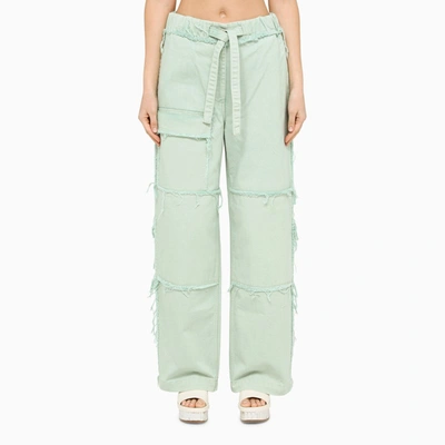 Dries Van Noten Women's Drawstring Denim Cargo Pants In Mint