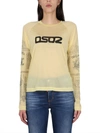 Dsquared2 Dsquared Women Logo Print T-shirt In Yellow