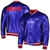 THE WILD COLLECTIVE THE WILD COLLECTIVE ROYAL BUFFALO BILLS METALLIC BOMBER FULL-SNAP JACKET