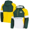 TOMMY HILFIGER TOMMY HILFIGER GREEN GREEN BAY PACKERS QUARTER-ZIP PULLOVER HOODIE
