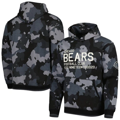 THE WILD COLLECTIVE THE WILD COLLECTIVE BLACK CHICAGO BEARS CAMO PULLOVER HOODIE