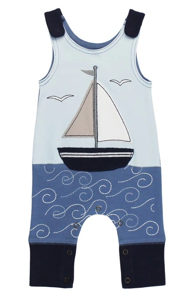 L'ovedbaby Appliqué Organic Cotton Romper In Sailboat