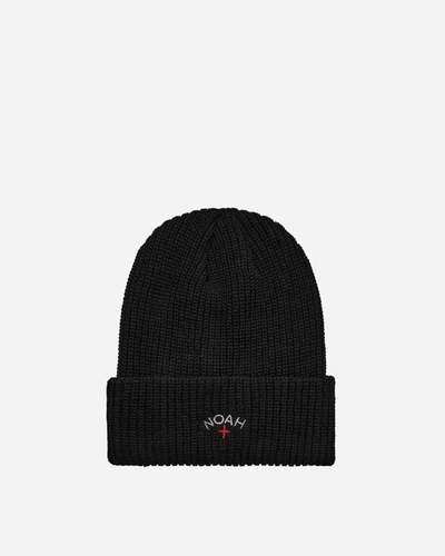 Noah Black Core Logo Beanie