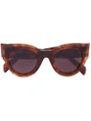 CELINE CELINE EYEWEAR PETRA SUNGLASSES - BROWN,41447CPLB4CPLB12075720