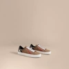 BURBERRY House Check and Leather Sneakers,40541141
