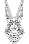 CAMILLA CHINESE WHISPERS CUTOUT EMBELLISHED PRINTED SWIMSUIT