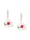 CHRISTOPHER KANE teacup drop earrings,ENAMEL