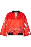 OPENING CEREMONY REVERSIBLE PRINTED SILK-SATIN BOMBER JACKET