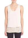 FOUNDRAE Embellished Layered Tank Top,0400092197535