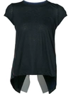 SACAI pinstripe cross back T-shirt,170323612032299
