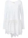 ANTONIO BERARDI lace trim cardigan,HANDWASH