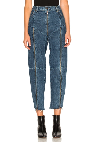 Vetements Levi's Reworked Zip Cotton Denim Jeans, Blue