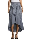 PROSE & POETRY Clara High-Waist Ruffled Gingham Cotton Skirt