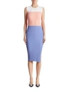 Altuzarra Mariana Ribbed Colorblock Sheath Dress In Flamingo