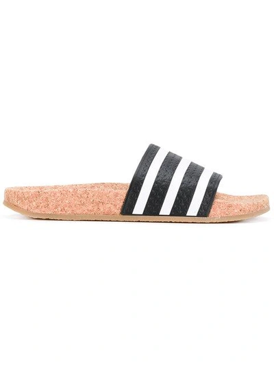 Adidas Originals Adilette Slider Sandals Wth Cork Sole - Black In Cllack Ftwwht Gum4