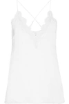 CAMI NYC Everly lace-trimmed silk-charmeuse camisole