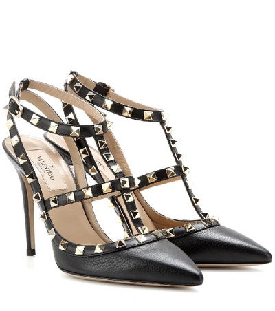 VALENTINO GARAVANI ROCKSTUD LEATHER PUMPS,P00266148