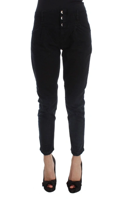 Costume National C'n'c  Cotton Slim Fit Cropped Jeans In Black