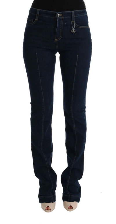 Costume National C'n'c   Cotton Bootcut Flared Jeans In Blue