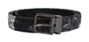 DOLCE & GABBANA DOLCE & GABBANA BLACK CAYMAN LINEN LEATHER MEN'S BELT