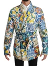 DOLCE & GABBANA DOLCE & GABBANA MULTICOLOR MAJOLICA ROBE JACKET MEN'S COAT