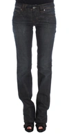 John Galliano Wash Cotton Blend Slim Fit Bootcut Women's Jeans In Blue