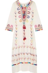 FIGUE Heidi tasseled embroidered silk-georgette dress