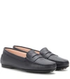 Tod's City Gommino Leather Loafers In Blue