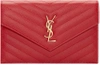 Saint Laurent Monogram Matelass&eacute; Small Wallet-on-chain, Red