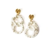 POPORCELAIN GOLDEN ROSE & SALTED PORCELAIN PRETZEL EARRINGS