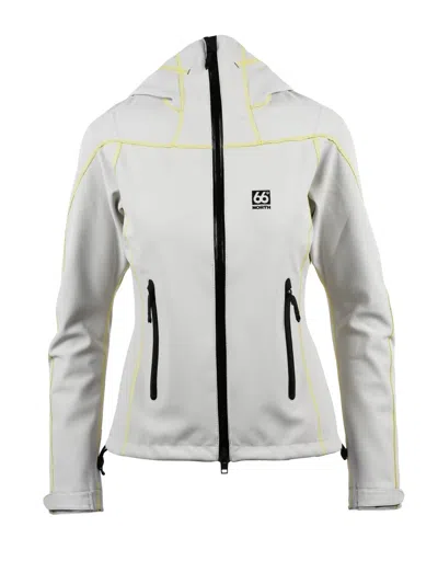 66 North Light Grey Polyester Technical Coat In Gray