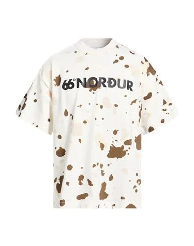 66 North 66° North Man T-shirt Cream Size L Organic Cotton In White
