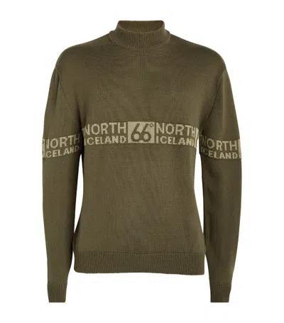66 North Virgin Wool-blend Dyngja Sweater In Green