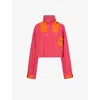 66 NORTH 66 NORTH WOMEN'S BRIGHT RED KRIA FUNNEL-NECK LOGO-EMBROIDERED SHELL JACKET