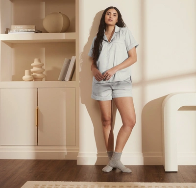 Boll & Branch Signature Short Sleeve & Shorts Pajama Set In Sky