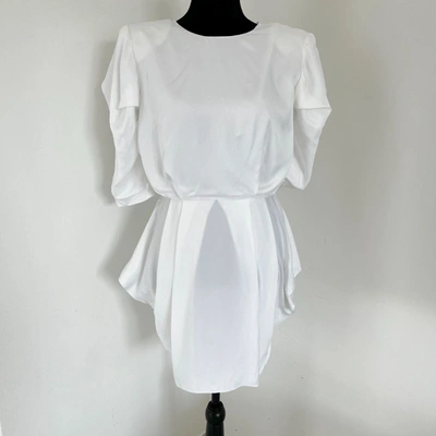 Pre-owned Alexandre Vauthier White Pleated Mini V Back Dress In Default Title