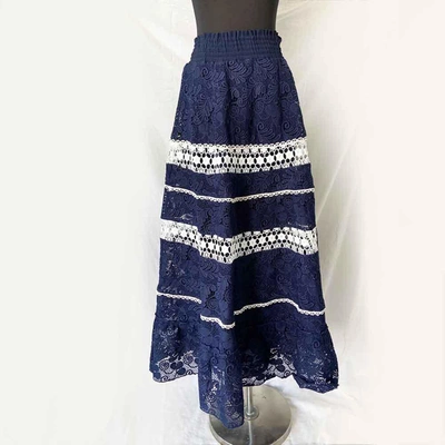 Pre-owned Alexis Blue And White Embroidered Maxi Skirt In Used / Live / Live