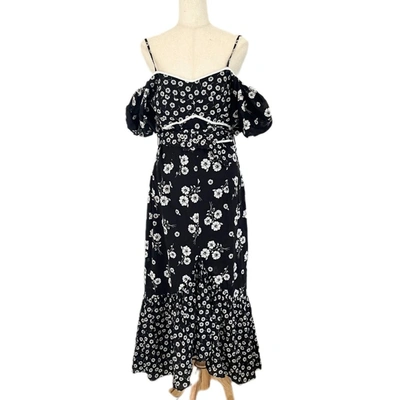 Pre-owned Alice Mccall Black And White Floral Off-shoulder Dress In Default Title