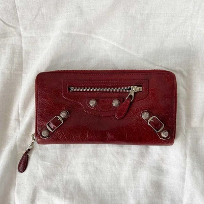 Pre-owned Balenciaga Dark Red City Zip Wallet In Used / N/a / Red