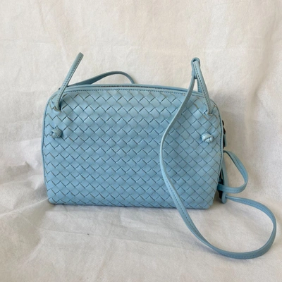 Pre-owned Bottega Veneta Baby Blue Intrecciato Leather Nodini Crossbody Bag In Default Title